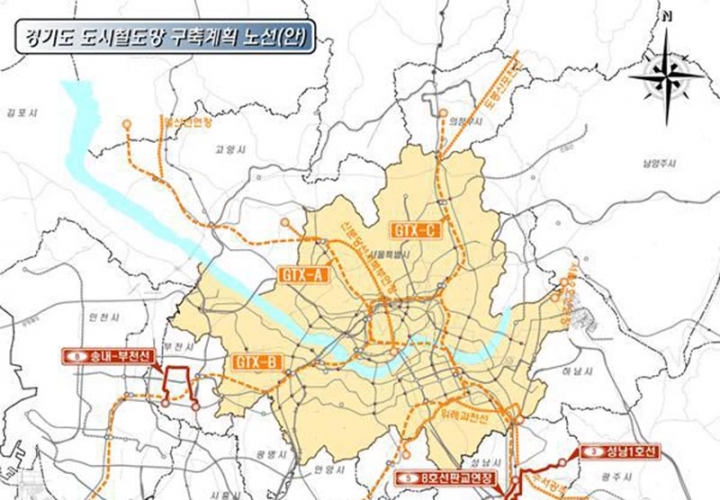경기도 도시철도망 구축계획 확정 … 9개 노선 105.2km