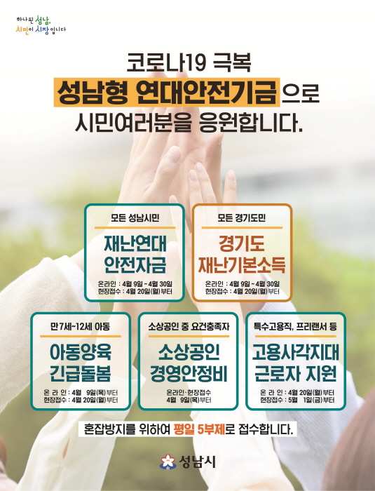 ‘성남형 연대안전기금’ 50개 동 행정복지센터서도 신청받아