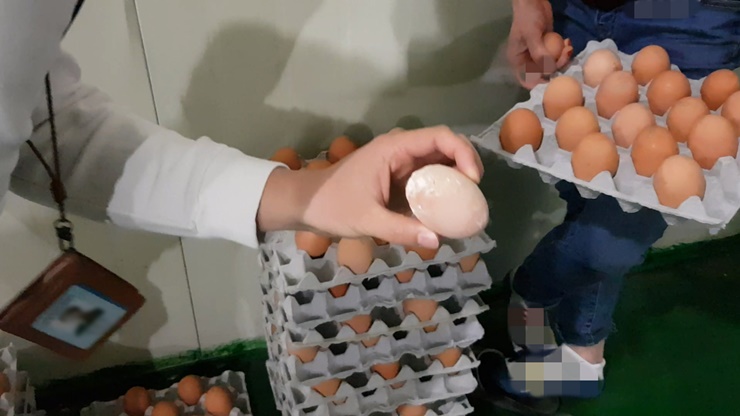 껍질 깨져 내용물 누출된 계란으로, 요리까지 만들어 판매