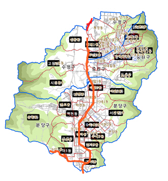 성남시 ‘탄천 걷기 좋은 길’ 보행자도로 구간거리·건강문구 표시