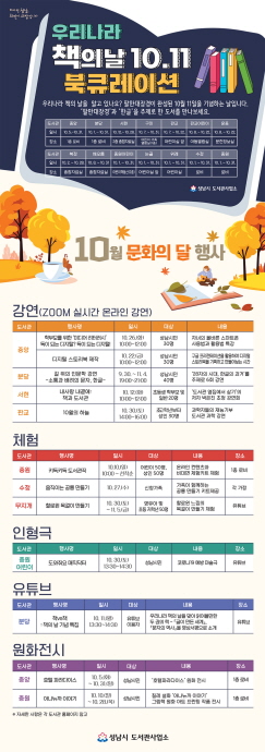 성남시 14곳 공공도서관 ‘우리나라 책의 날’ 행사 다양