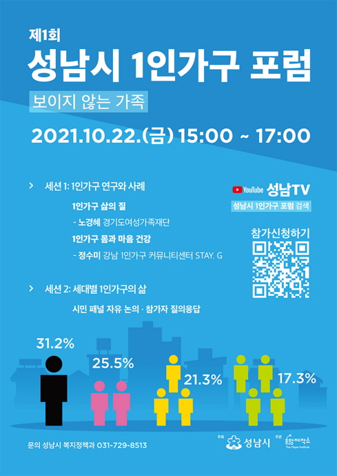 성남시 첫 1인가구 포럼…22일 온라인 개최