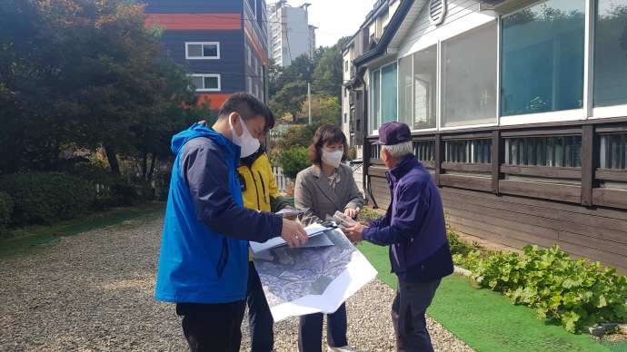 언남1지구·청덕지구 지적재조사사업 임시경계점 표시