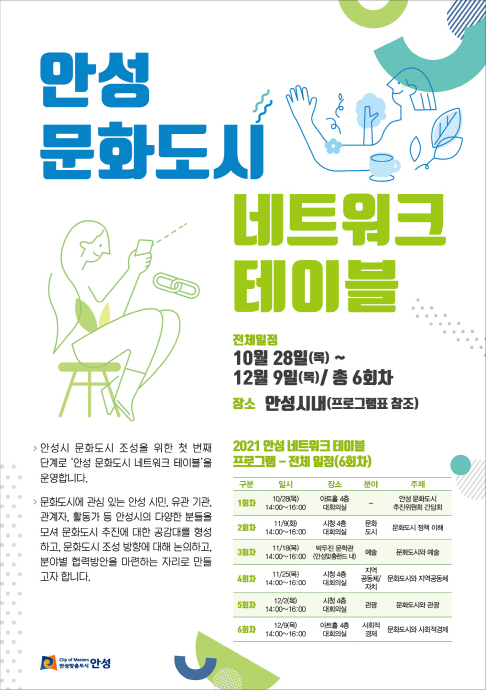 안성시, ‘문화도시 네트워크 테이블’ 개최