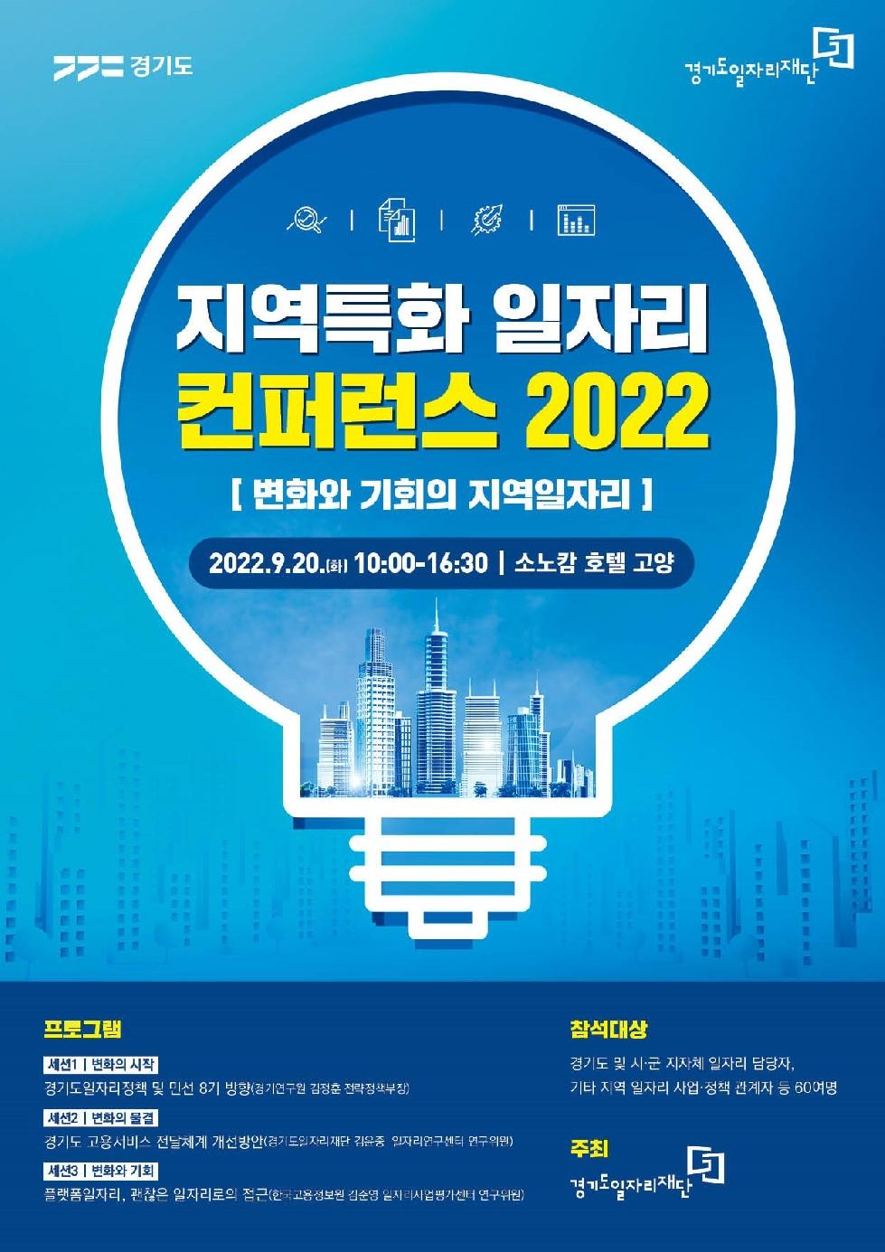 경기도, 도 일자리재단 20일 ‘지역특화 일자리컨퍼런스 2022’ 개최