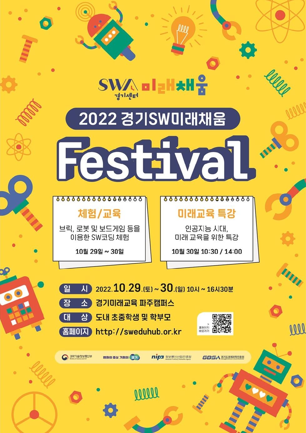 경기도, 29~30일 경기소프트웨어(SW)미래채움 페스티벌 개최. 소프트웨어 체험프로그램 