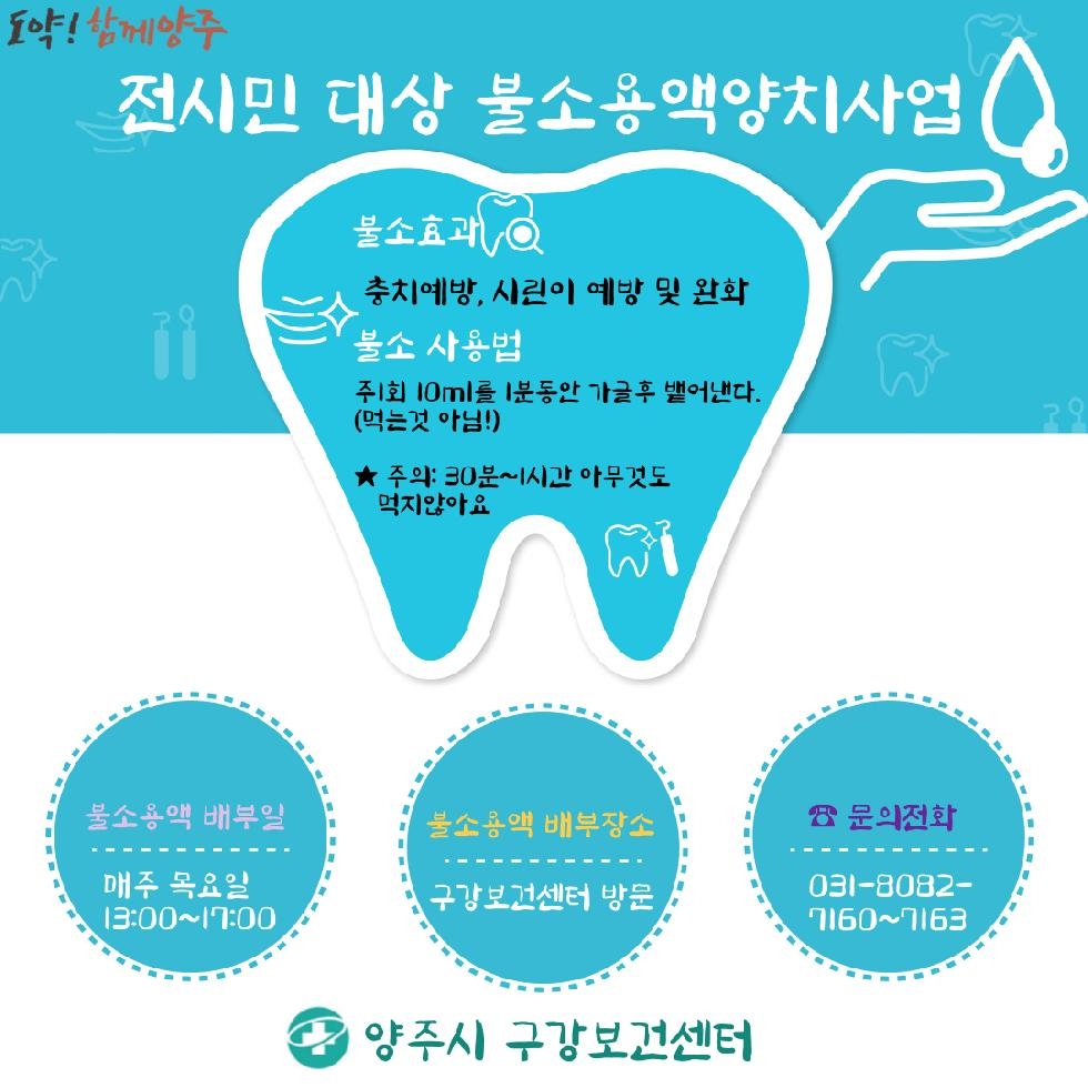 양주시, 치아건강에 좋은‘불소양치용액’무료 배부