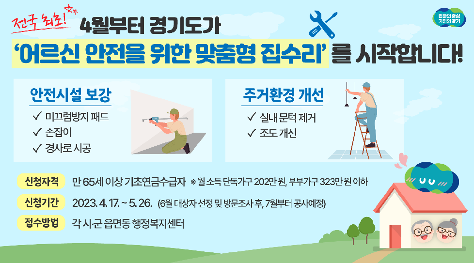 경기도, ‘어르신 안전 하우징’ 첫 시행. 17일부터 접수