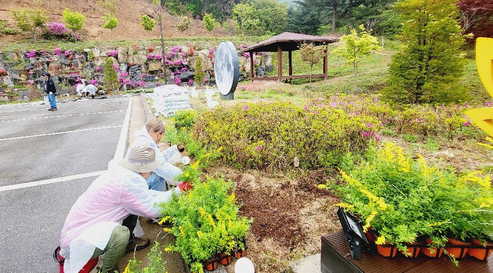 포천시 화현면 주민자치위원회, 포천 운악산 광장 “꽃으로 물들이다”