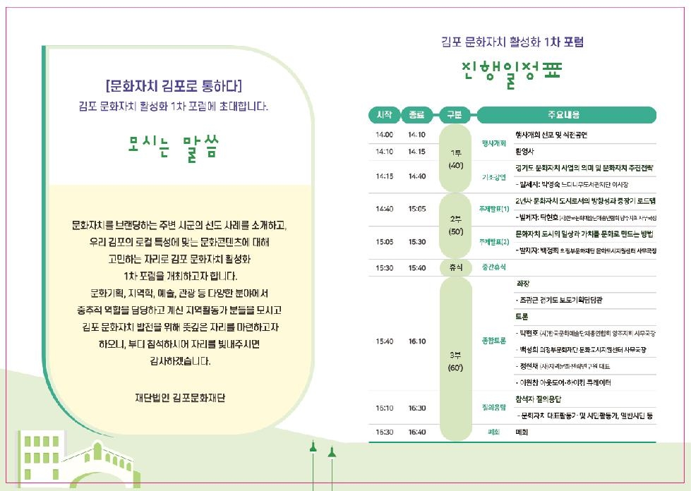 김포문화재단, ‘김포 문화자치 활성화 1차 포럼’ 개최
