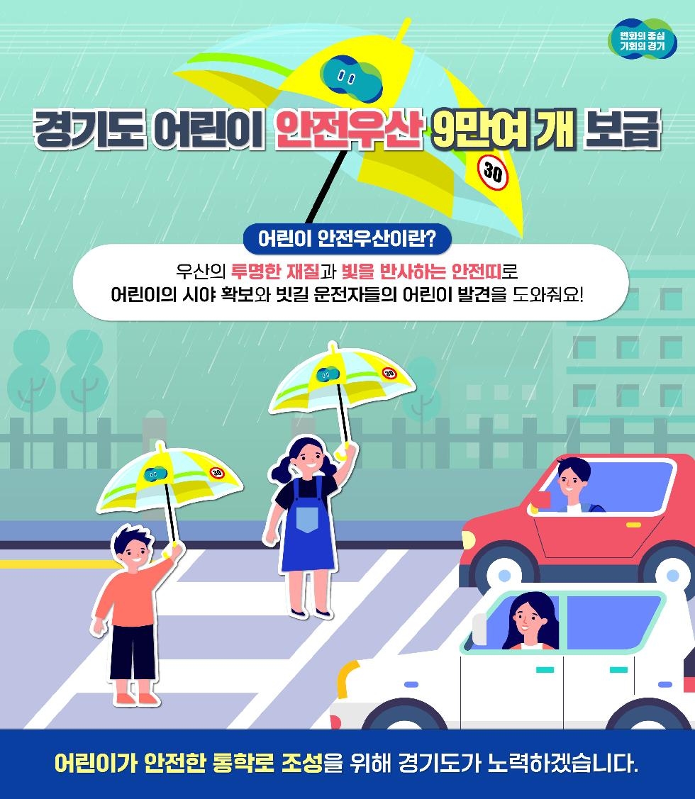 경기도,“비가 와도 잘 보여요!”…경기도 어린이 안전우산 9만 4,890개 보급
