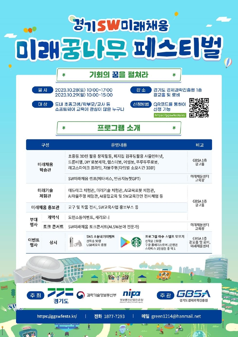 경기도, 28~29일 경기SW미래채움 페스티벌…흥미로운 소프트웨어 교육체험 제공
