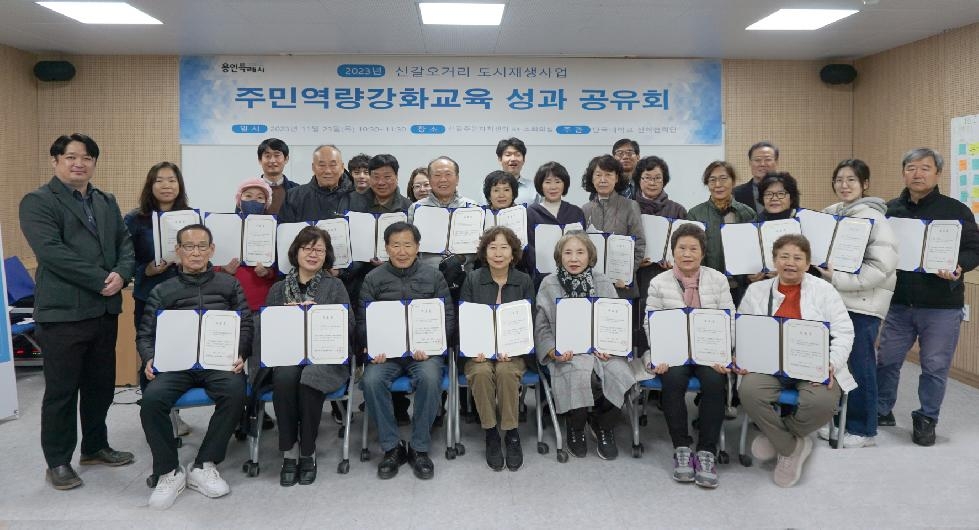 용인시, ‘신갈오거리 도시재생 주민역량강화 교육’ 성과공유회 개최