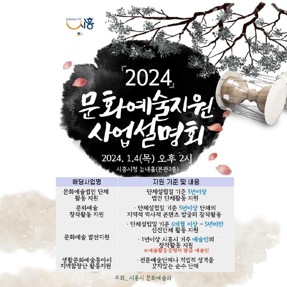 시흥시 ‘2024년 문화예술지원 공모사업 설명회’ 개최