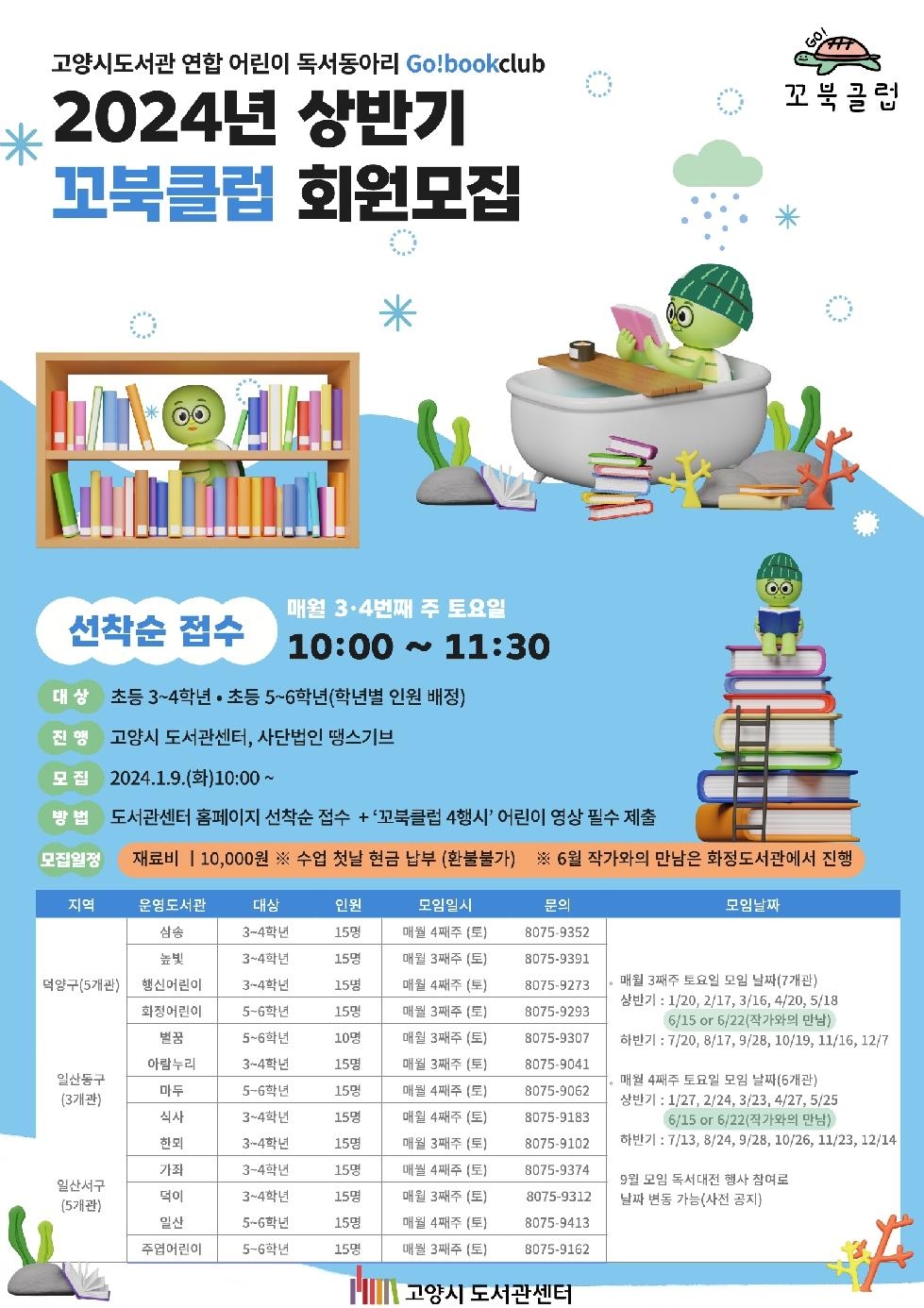 고양시도서관, 연합어린이독서동아리  ‘꼬북클럽(Go! Bookclub)’
