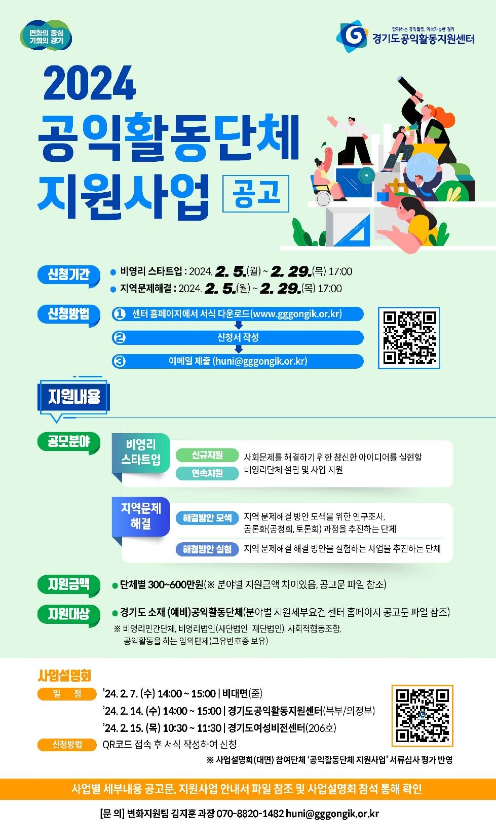 경기도, 도 공익활동지원센터  공익활동단체에 최대 600만 원 지원. 참