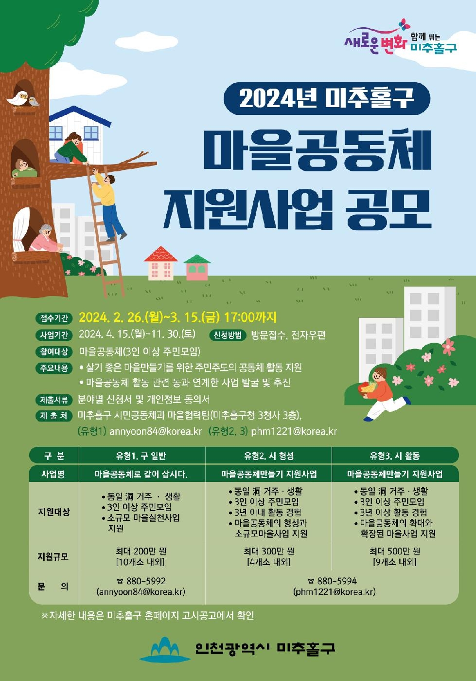 인천 미추홀구, ‘2024년 마을공동체 지원사업’ 참여 공동체 모집해