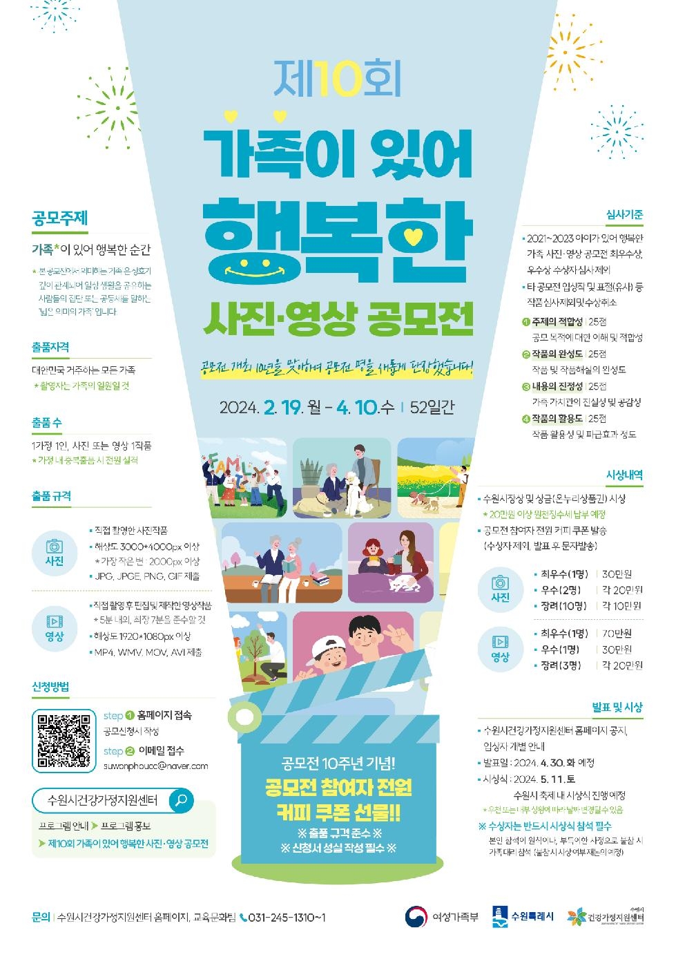 수원시, 제10회 ‘가족이 있어 행복한 사진·영상 공모전’ 개최